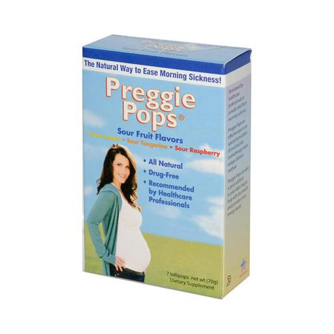 Three Lollies Preggie Pops Sour Lemon Sour Tangerine Sour Raspberry - 7 Pieces