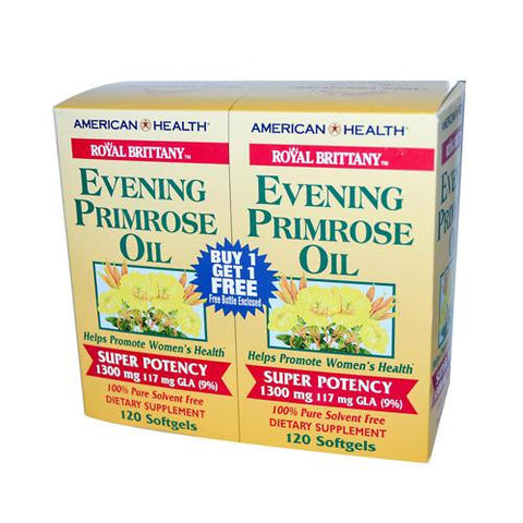 American Health Royal Brittany Evening Primrose Oil Twin Pack - 1300 Mg - 120+120 Softgels