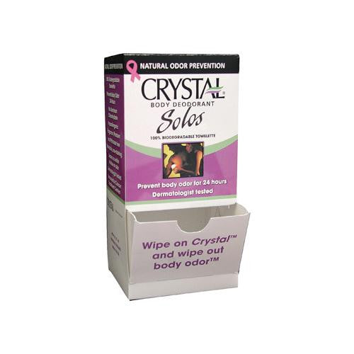 Crystal Deodorant Solo Towlette Display Case - Case Of 48 - .1 Oz