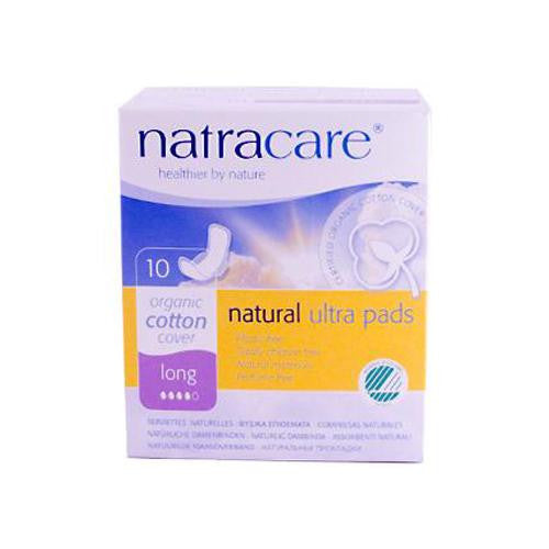 Natracare Natural Uitra Pads Organic Cotton Cover - Long - 10 Pack