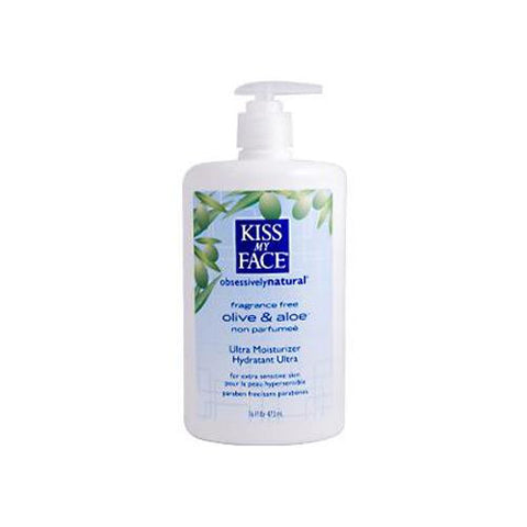 Kiss My Face Ultra Moisturizer Olive And Aloe Fragrance Free - 16 Fl Oz