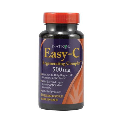 Natrol Easy-c Regenerating Complex With Bioflavonoids - 500 Mg - 60 Vegetarian Capsules