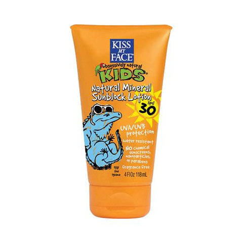 Kiss My Face Kids Sunblock Natural Mineral Lotion Spf 30 - 4 Fl Oz