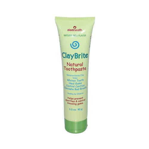 Zion Health Claybrite Natural Toothpaste - Natural Mint - 3.2 Oz