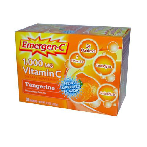 Alacer Emergen-c Vitamin C Fizzy Drink Mix Tangerine - 1000 Mg - 30 Packets