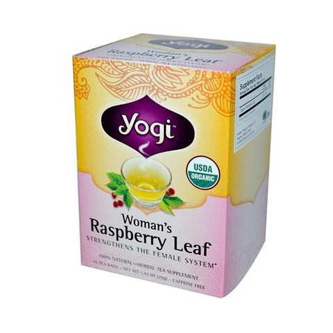 Yogi Organic Woman's Herbal Tea Raspberry Leaf - 16 Tea Bags - Case Of 6