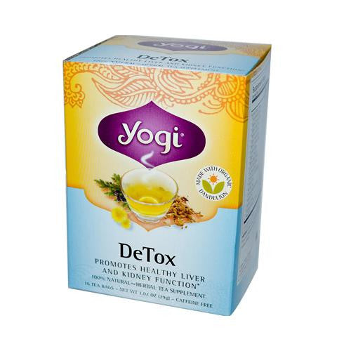 Yogi Detox Herbal Tea Caffeine Free - 16 Tea Bags - Case Of 6