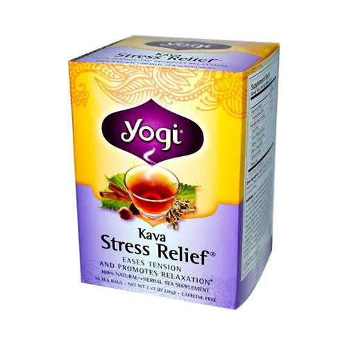 Yogi Kava Stress Relief Herbal Tea Caffeine Free - 16 Bag - Case Of 6