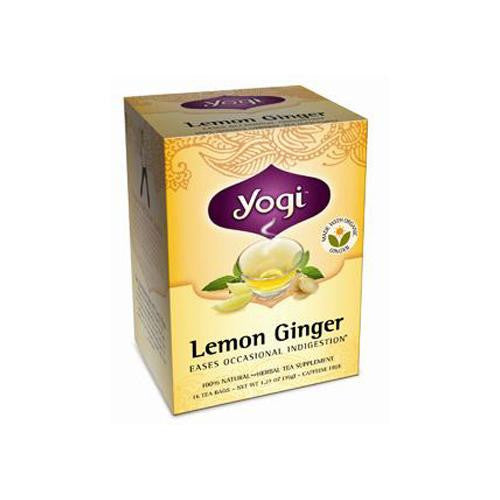 Yogi 100% Natural Herbal Tea Caffeine Free Lemon Ginger - 16 Tea Bags - Case Of 6