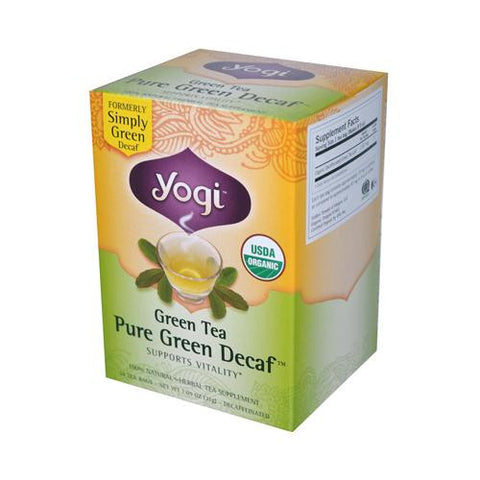 Yogi Organic Green Tea Caffeine Free - 16 Tea Bags - Case Of 6