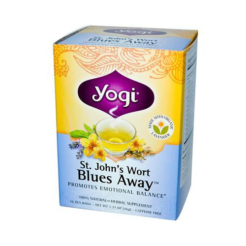 Yogi Blues Away Herbal Tea Caffeine Free St. John's Wort - 16 Tea Bags - Case Of 6