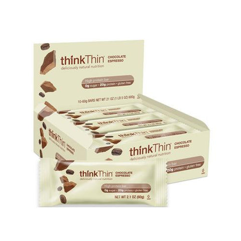 Think Products Thin Bar - Chocolate Espresso - Case Of 10 - 2.1 Oz