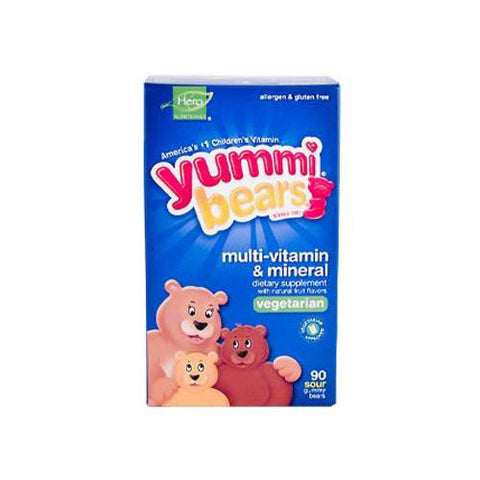 Hero Nutritionals Yummi Bears Multi-vitamin And Mineral Vegetarian Fruit - 90 Gummy Bears