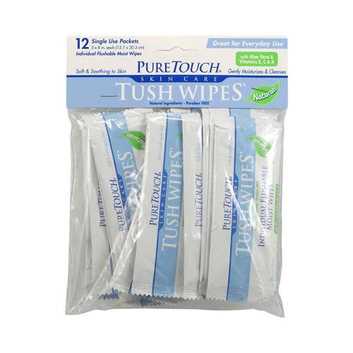 Puretouch Skin Care Tush Wipes Naturals - 12 Packets