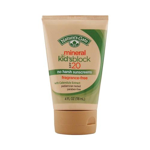 Nature's Gate Mineral Kids Block Spf 20 Fragrance Free - 4 Fl Oz