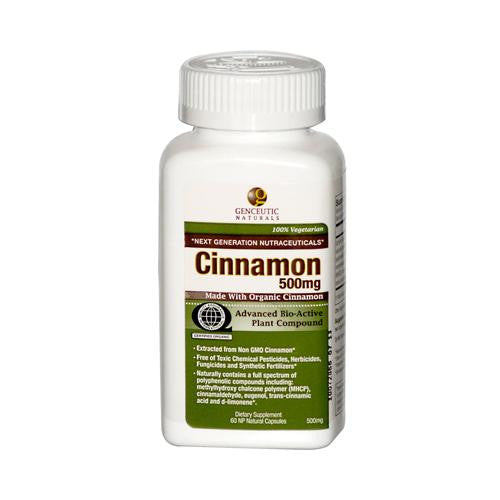 Genceutic Naturals Organic Cinnamon - 500 Mg - 60 Capsules