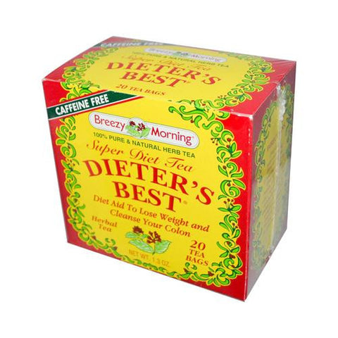 Breezy Morning Teas Dieter's Best Super Diet Tea Herbal Tea Caffeine Free - 20 Bags