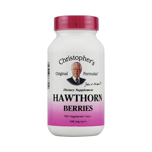 Dr. Christopher's Hawthorn Berries - 540 Mg - 100 Vegetarian Capsules