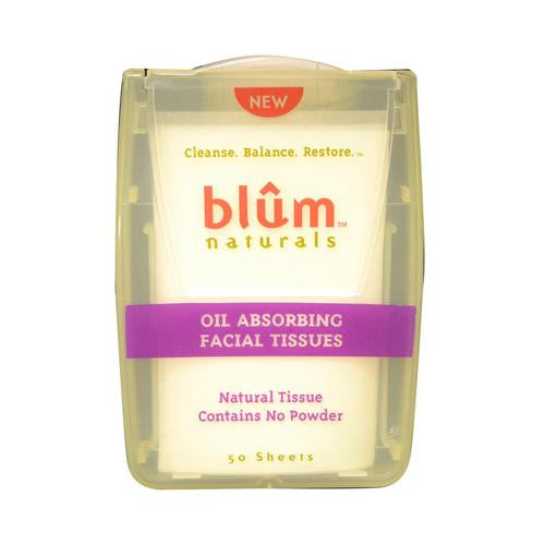 Blum Naturals Oil Absorbing Facial Tissues - 50 Sheets - Case Of 6