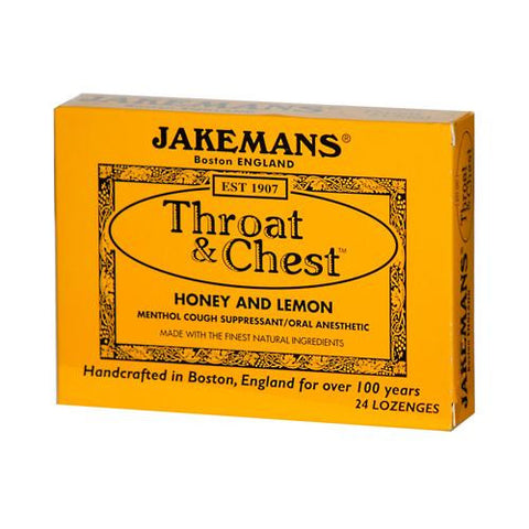 Jakemans Throat And Chest Lozenges - Honey And Lemon - Case Of 24 - 24 Pack