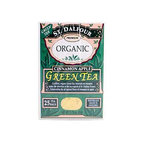 St Dalfour Organic Green Tea Cinnamon Apple - 25 Tea Bags - Case Of 6