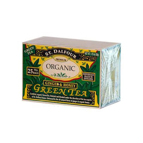 St Dalfour Organic Green Tea Ginger And Honey - 25 Tea Bags - Case Of 6