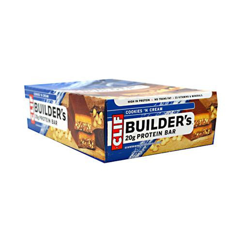 Clif Bar Builder Bar - Cookies And Cream - Case Of 12 - 2.4 Oz