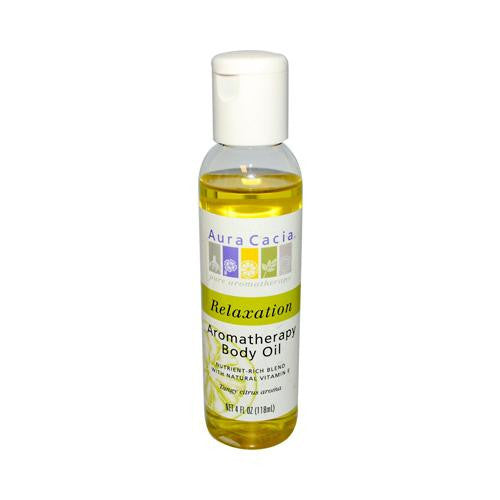 Aura Cacia Aromatherapy Body Oil - Relaxation - Tangy Citrus Aroma - 4 Fl Oz