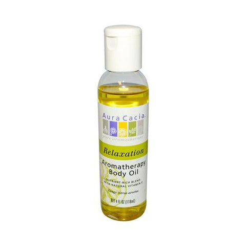 Aura Cacia Aromatherapy Body Oil - Relaxation - Tangy Citrus Aroma - 4 Fl Oz