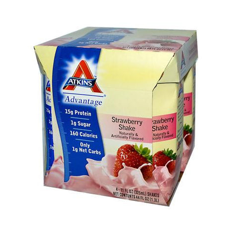 Atkins Advantage Rtd Shake Strawberry - 11 Fl Oz Each - Pack Of 4