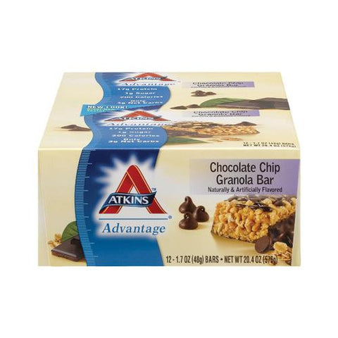 Atkins Advantage Bar - Chocolate Chip Granola - Case Of 12 - 1.7 Oz