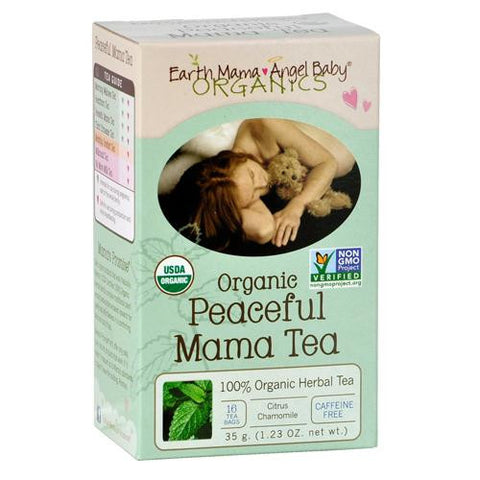 Earth Mama Angel Baby Organic Peaceful Mama Tea - Caffeine Free - 16 Tea Bags