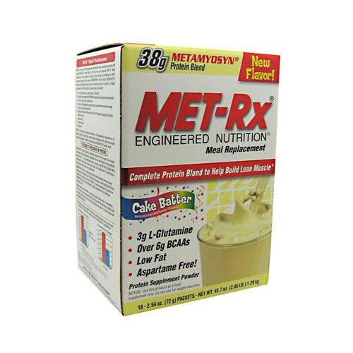 Met-rx Engineered Nutrition Meal Replacement Cake Batter - 18 Packets