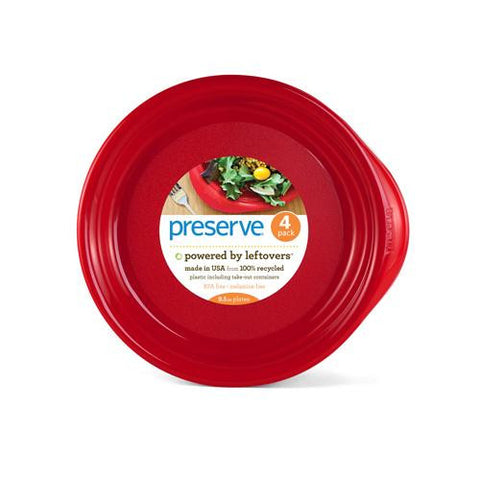 Preserve Everyday Plates - Pepper Red - Case Of 8 - 4 Packs - 9.5 In