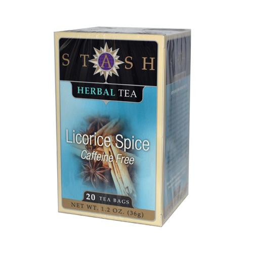 Stash Tea Company Premium Licorice Spice Herbal Tea - Caffeine Free - Case Of 6 - 20 Bags