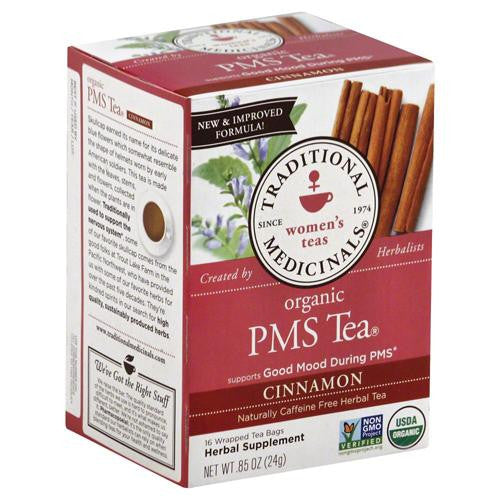 Traditional Medicinals Pms Cinnamon Herbal Tea - 16 Tea Bags - Case Of 6