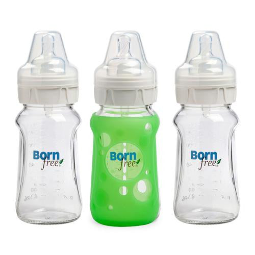 Born Free Natural Feeding Glass Bottle - Medium Flow - 3 Pack - 9 Oz Bottles