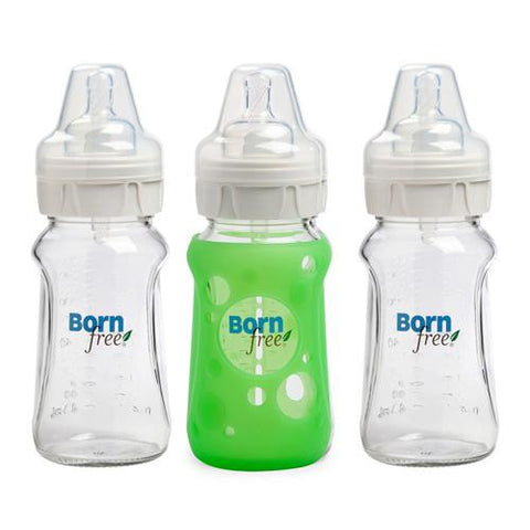 Born Free Natural Feeding Glass Bottle - Medium Flow - 3 Pack - 9 Oz Bottles