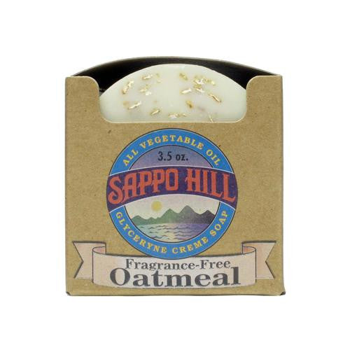 Sappo Hill Natural Oatmeal Glycerine Soap Fragrance Free - 3.5 Oz - Case Of 12