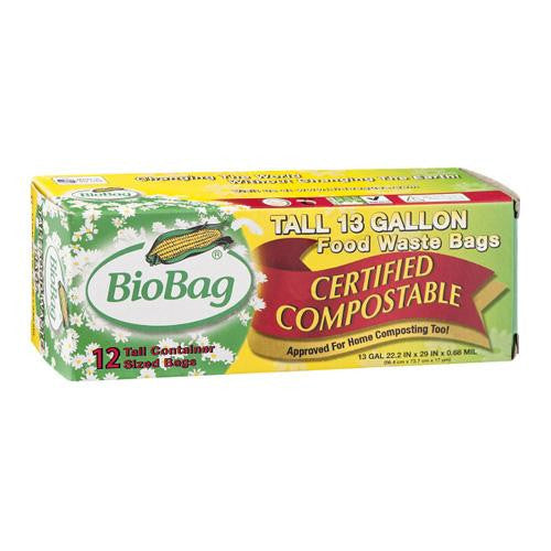 Biobag 13 Gallon Tall Food Waste Bags - Case Of 12 - 12 Count