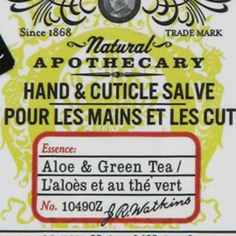 J.r. Watkins Hand And Cuticle Salve Aloe And Green Tea - 2.1 Oz