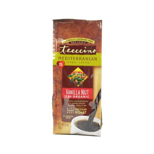 Teeccino Mediterranean Herbal Coffee - Medium Roast - Caffeine Free - Vanilla Nut - 11 Oz