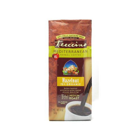 Teeccino Mediterranean Herbal Coffee - Hazelnut - Medium Roast - Caffeine Free - 11 Oz