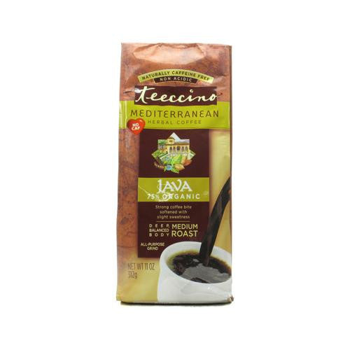 Teeccino Mediterranean Herbal Coffee - Java - Medium Roast - Caffeine Free - 11 Oz