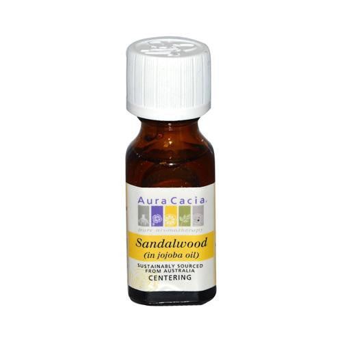 Aura Cacia Precious Essentials Sandalwood Blended With Jojoba Oil - 0.5 Fl Oz