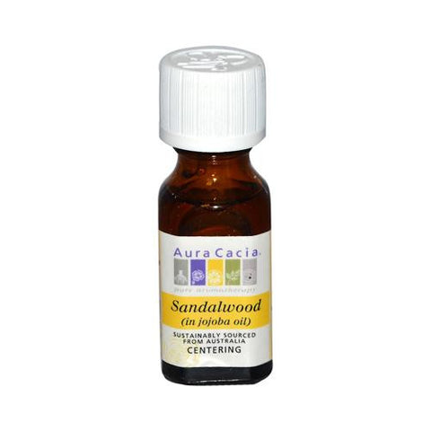 Aura Cacia Precious Essentials Sandalwood Blended With Jojoba Oil - 0.5 Fl Oz