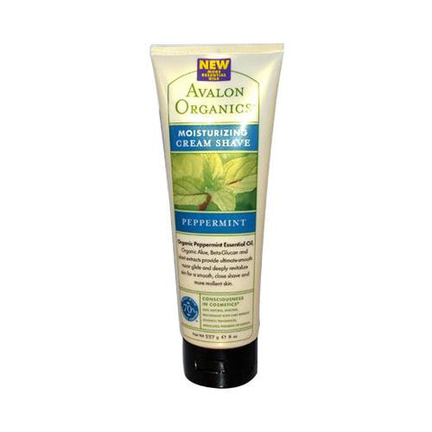 Avalon Organics Moisturizing Cream Shave Peppermint - 8 Fl Oz