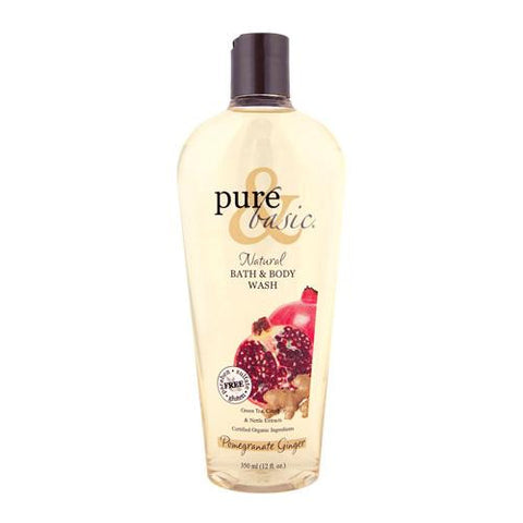 Pure And Basic Natural Bath And Body Wash Pomegranate Ginger - 12 Fl Oz