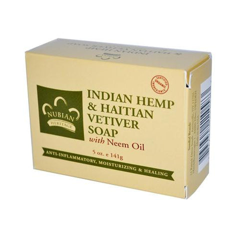 Nubian Heritage Bar Soap Indian Hemp And Haitian Vetiver - 5 Oz