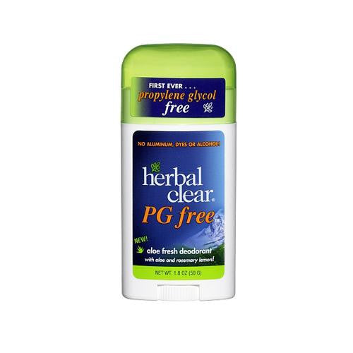 Herbal Clear Deodorant Stick - Aloe Fresh - Pg Free - 1.8 Oz